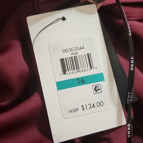 DKNY‎ Satin Asymmetrical Hem Neck Sleeveless Faux Wrap Cascading Ruffle Dress 16 - Picture 6 of 8